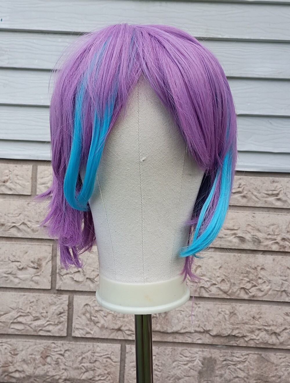 Purple and Teal Short Synthetic Wig